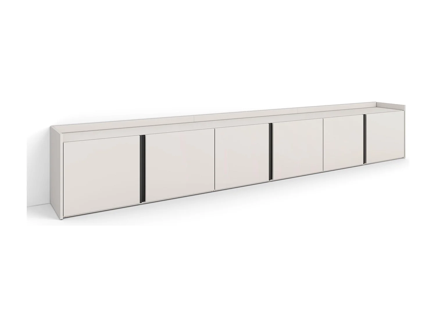 Meuble TV, Banc Télé, 309x50x35 cm, Pour les TV jusqu'à 80", Meubles de salon, Beige