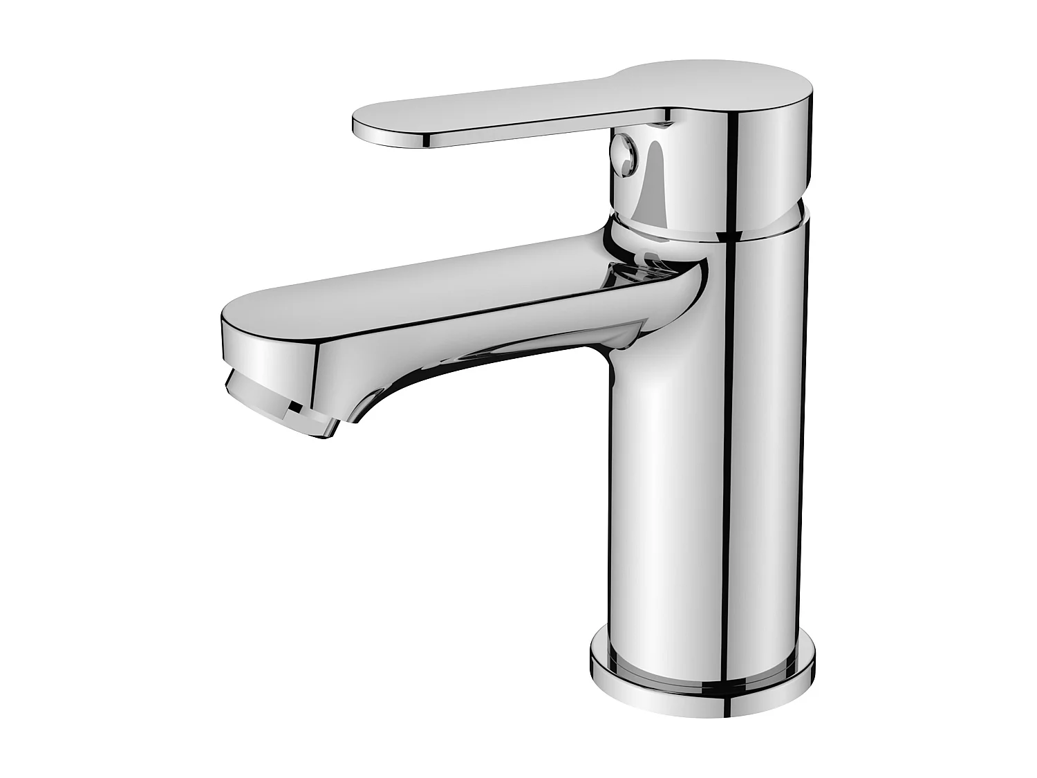 Robinet de lavabo en zinc alliage, mitigeur monocommande avec bec hauteur 76 mm, robinet de salle de bain chromé