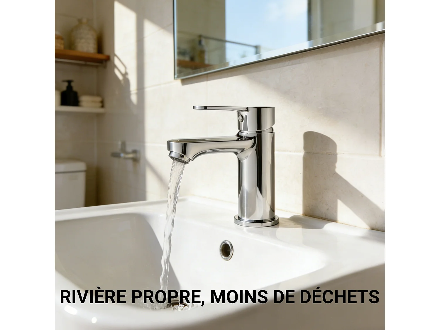 Robinet de lavabo en zinc alliage, mitigeur monocommande avec bec hauteur 76 mm, robinet de salle de bain chromé