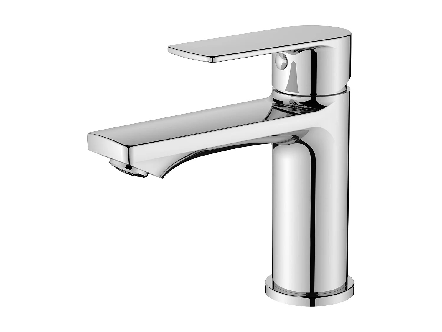 Robinet de lavabo en zinc alliage, mitigeur monocommande avec bec hauteur 88 mm, robinet de salle de bain chromé