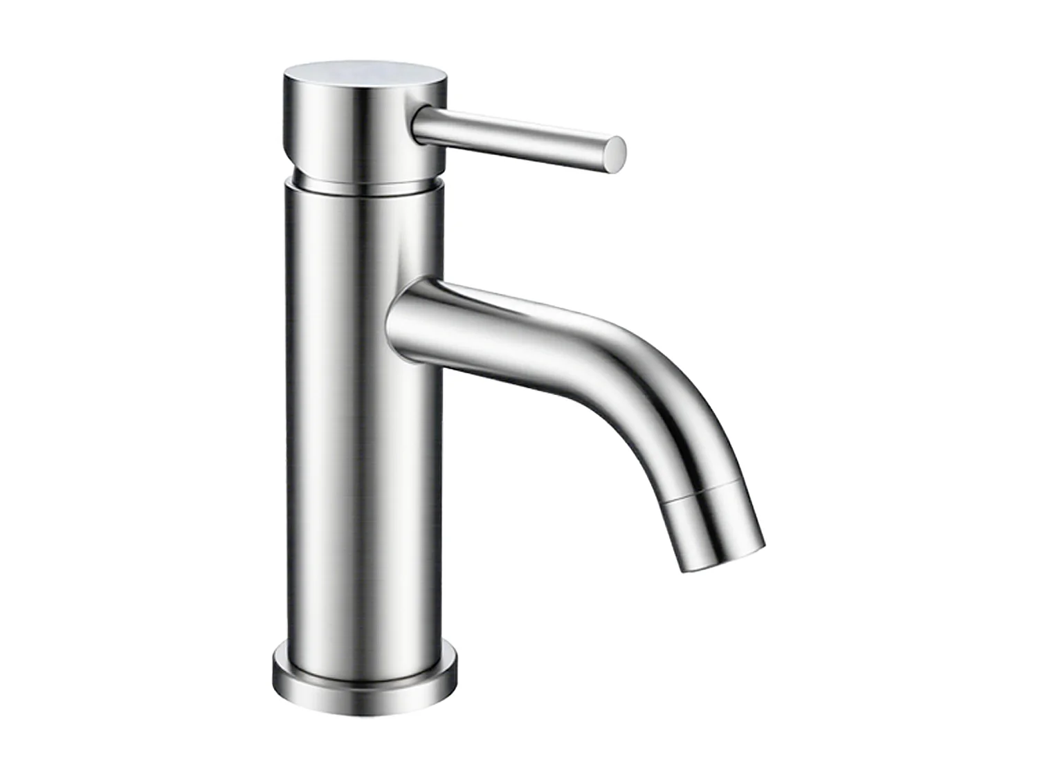 Robinet de Salle de Bain Bas en Acier Inoxydable 304 Robinet Lavabo, Mitigeur Monocommande Finition Brossée