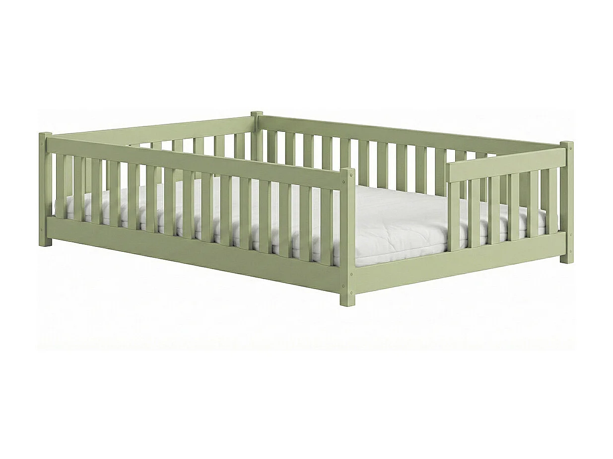 Lit au sol 140x200 sommier inclus Théa Olive