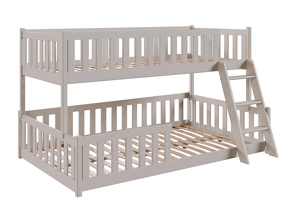 Lit superposé 90-120x200 au sol sommiers inclus Léane Cachemire