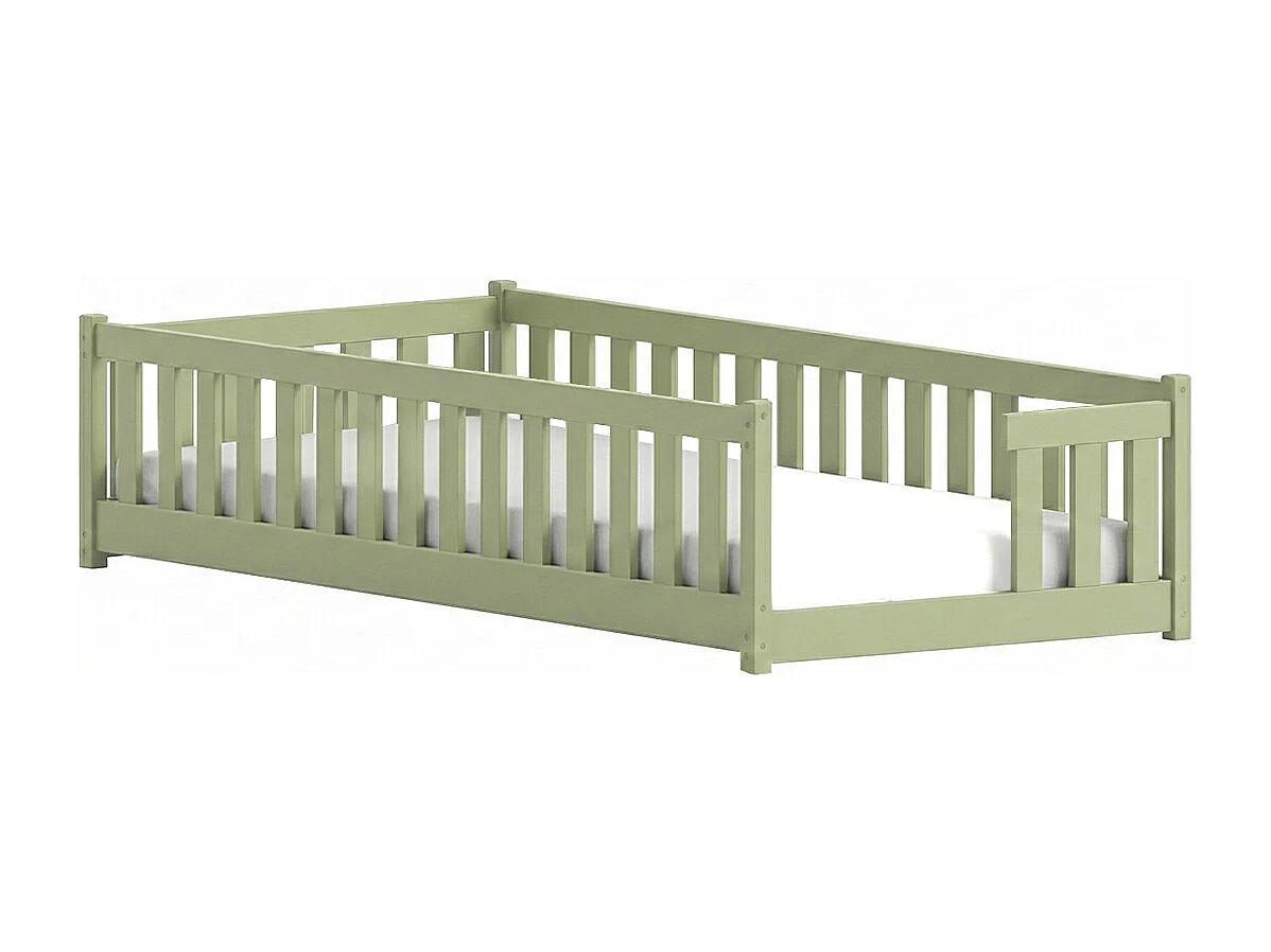 Lit au sol 90x190 sommier inclus Théa Olive