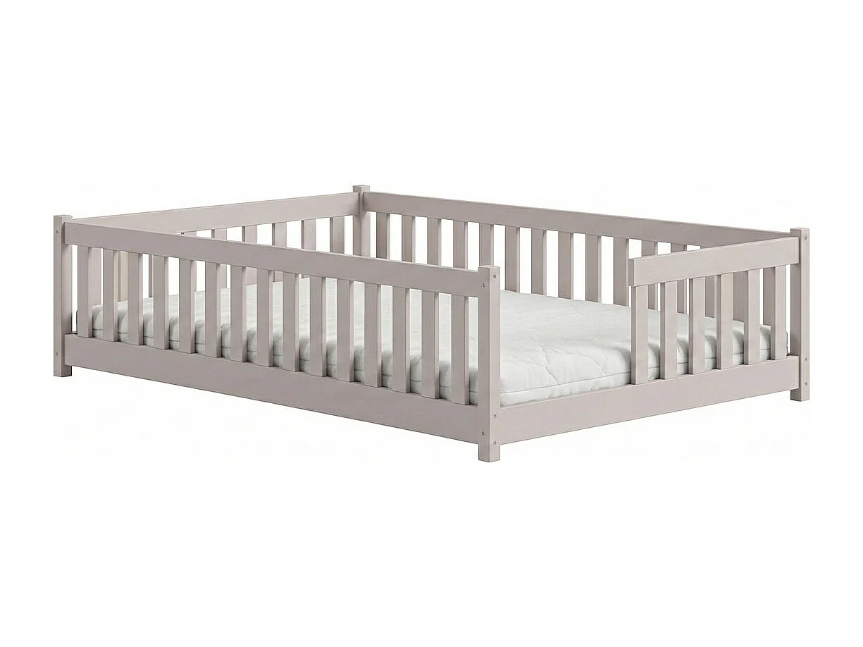 Lit au sol 140x200 sommier inclus Théa Cachemire