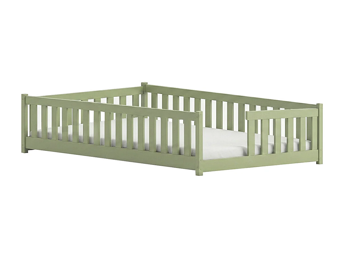 Lit au sol 120x200 sommier inclus Théa Olive
