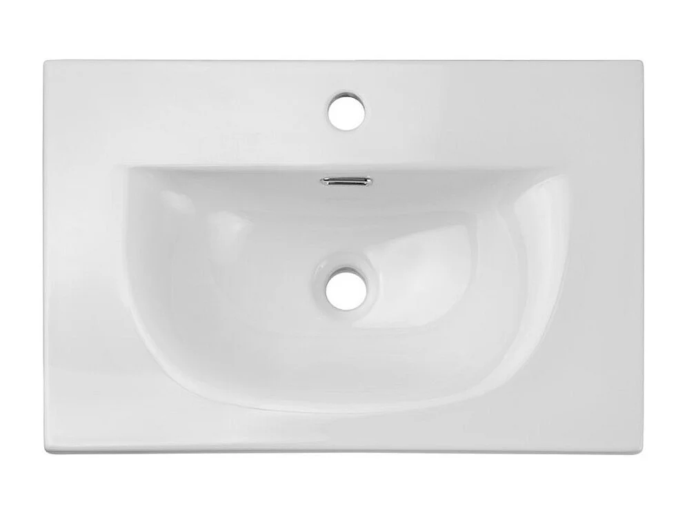 Conjunto de baño suspendido VANO roble claro 90cm: mueble bajo lavabo con cajones + lavabo encastrado + columna