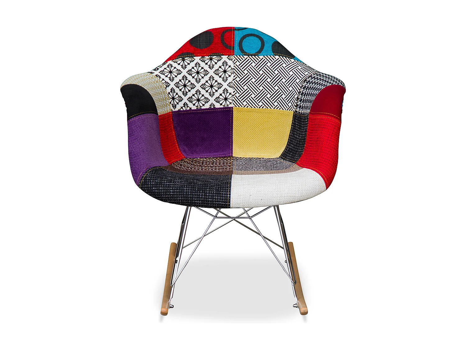 Rarwick Schaukelstuhl Skandinavisches Stil Premium Design - Patchwork Ray