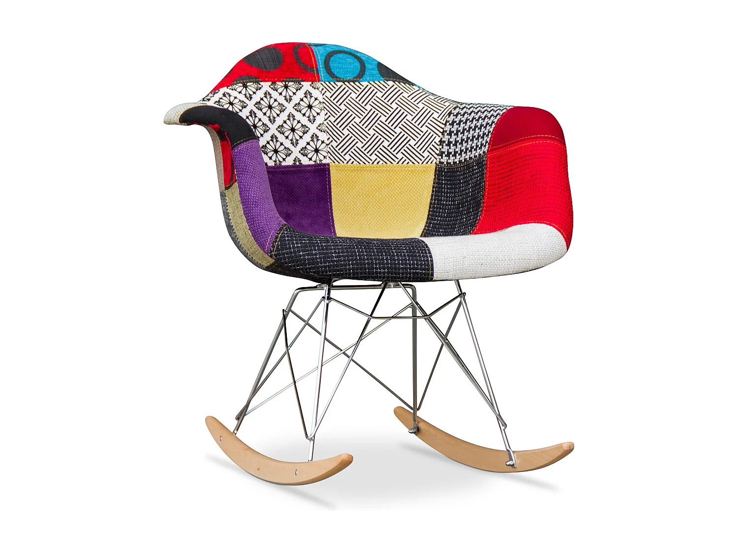 Rarwick Schaukelstuhl Skandinavisches Stil Premium Design - Patchwork Ray