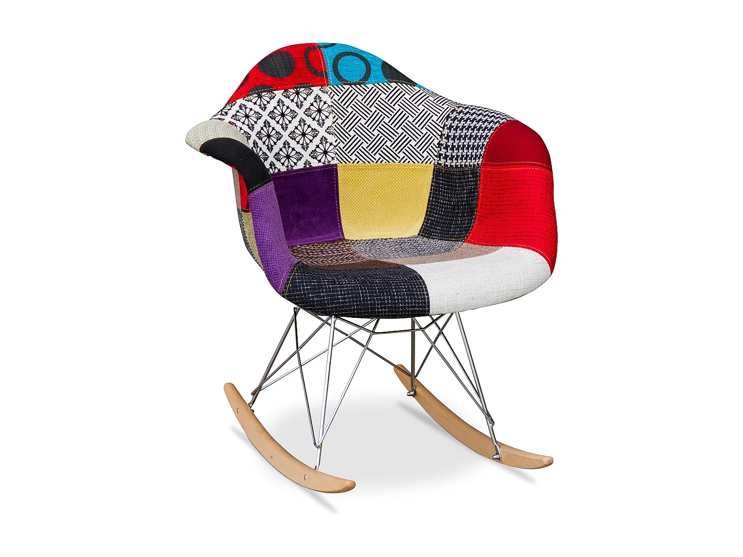 Rarwick Schaukelstuhl Skandinavisches Stil Premium Design - Patchwork Ray