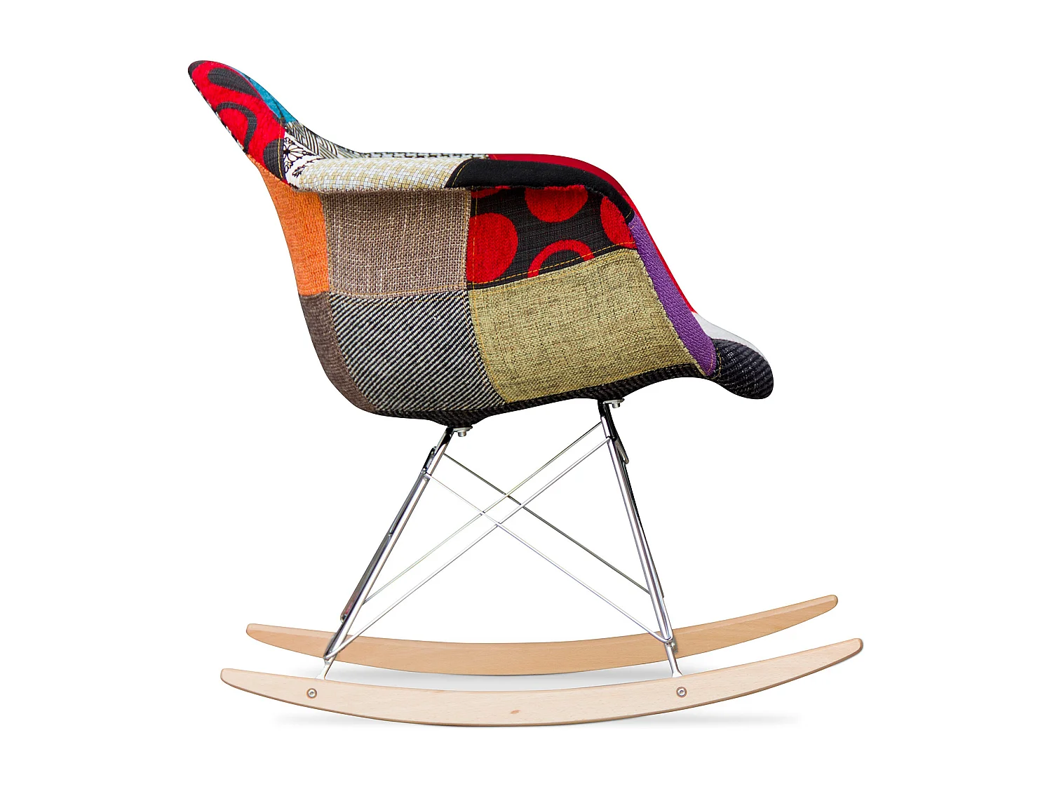 Rarwick Schaukelstuhl Skandinavisches Stil Premium Design - Patchwork Ray