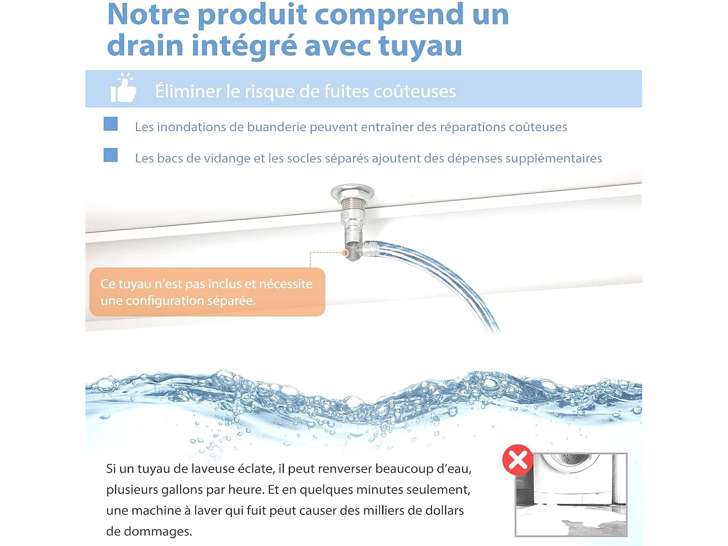 YODOLLA Support Machine à Laver 73x73x58 cm - Métal, Charge 320kg - avec Tiroir et Placard, Pieds Antidérapants - Blanc