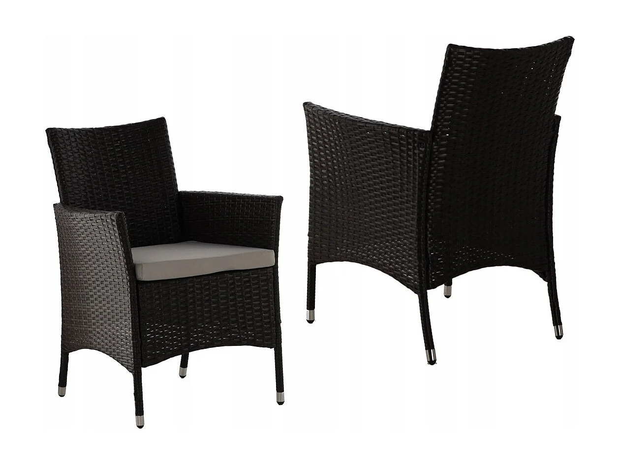 Salon de jardin ZORELIA 8 places brun et beige avec grande table et fauteuils