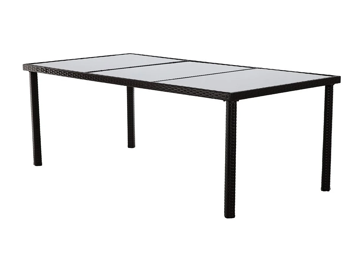 Salon de jardin ZORELIA 8 places brun et beige avec grande table et fauteuils