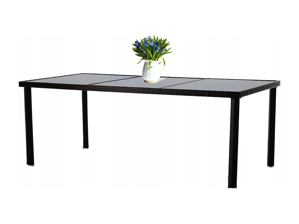 Salon de jardin ZORELIA 8 places brun et beige avec grande table et fauteuils
