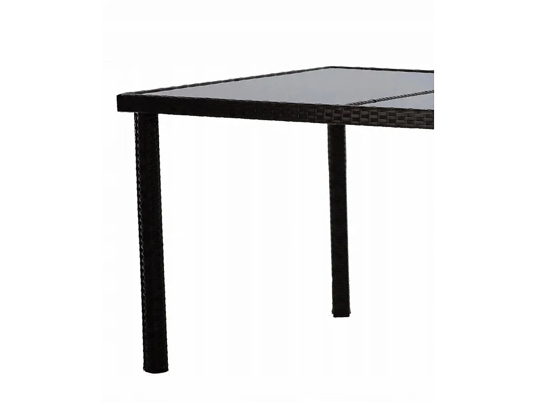 Salon de jardin ZORELIA 8 places brun et beige avec grande table et fauteuils