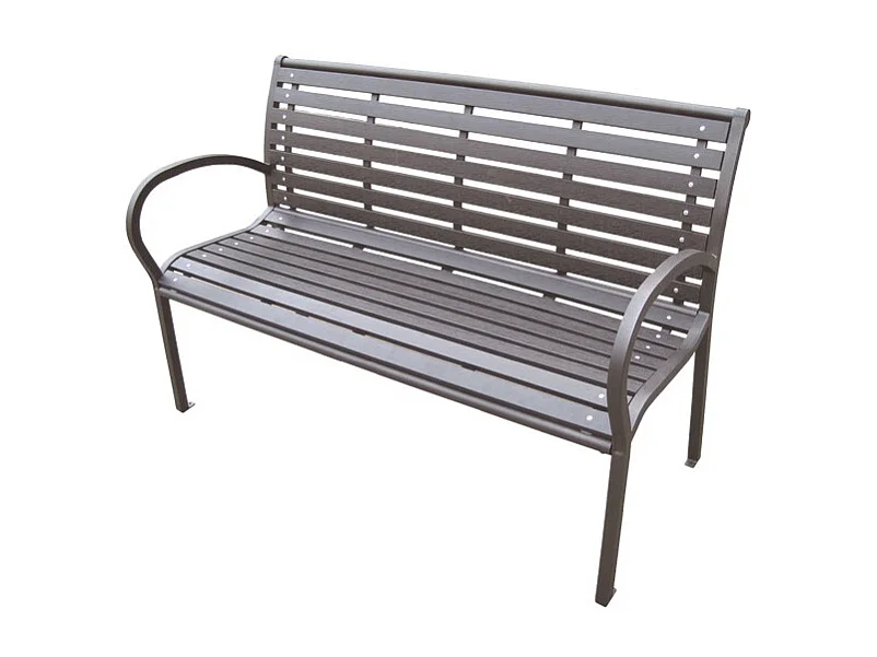 Panchina da esterno MODERNA 125 cm in acciaio e plastica nera design per giardino e terrazza