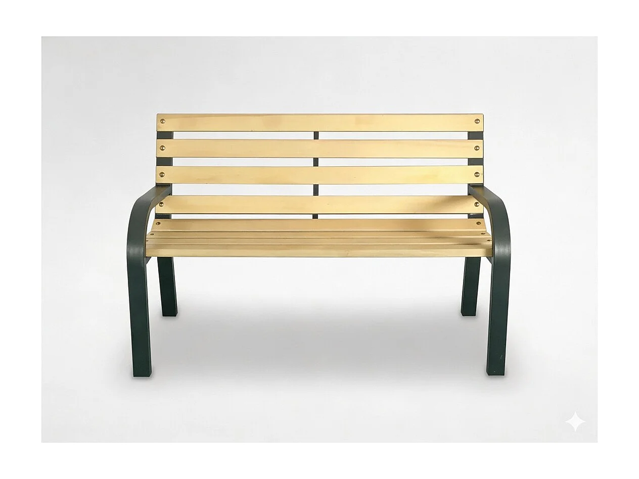 Kind bankje BANCO 81 cm hout en staal voor buiten tuin