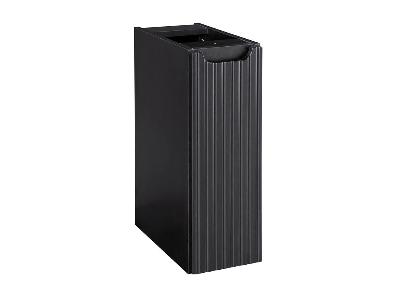 Ensemble de salle de bain suspendu VANO chêne clair et noir 80cm : meubles sous vasque à tiroirs et placards + plan pour vasque