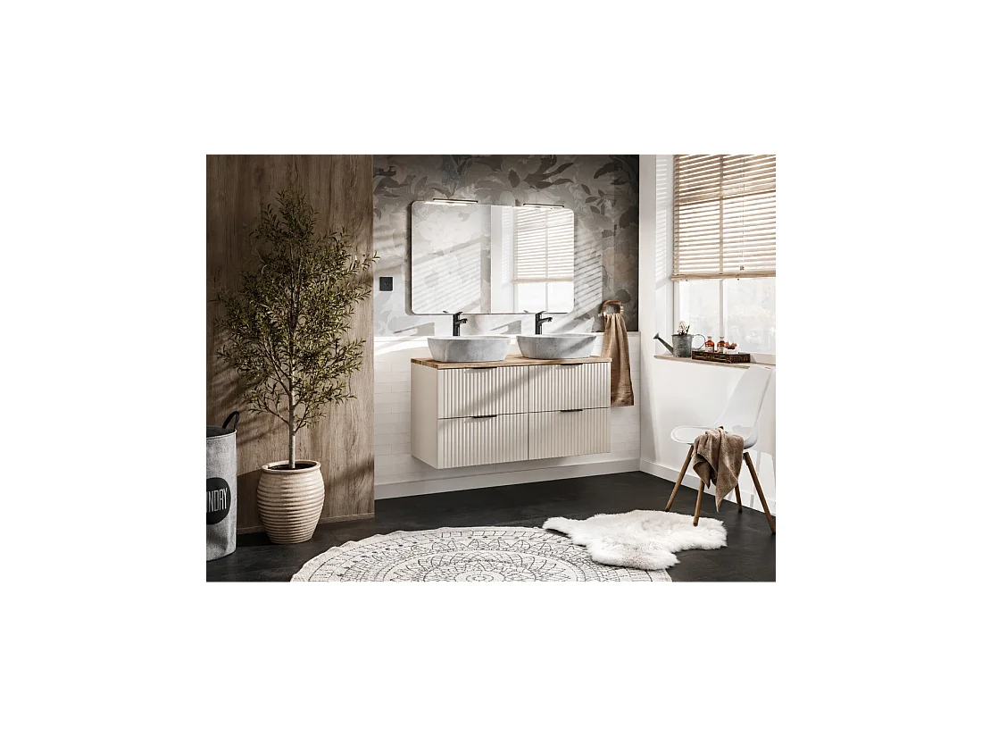 Set da bagno NOXERA 120 cm – Marrone Congo – piano per lavabo