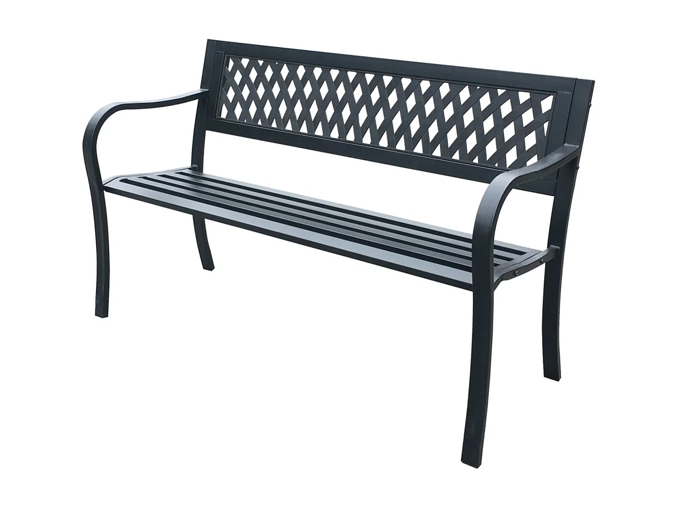 Panchina da esterno FERONA 125 cm in acciaio nero design per giardino e terrazza