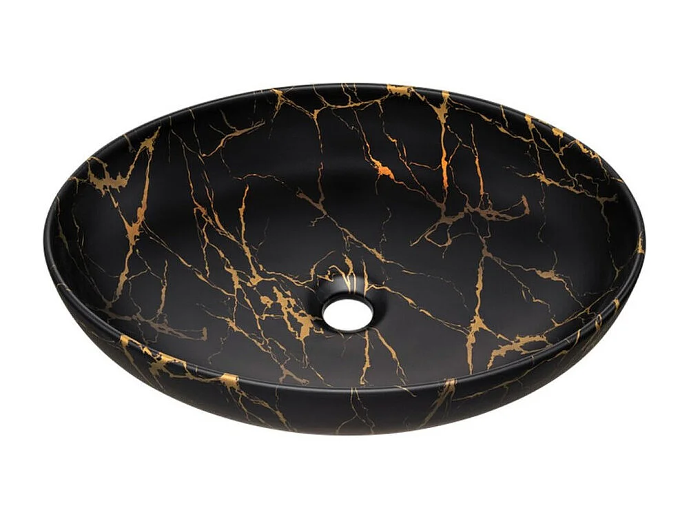 Ensemble de salle de bain VANO chêne clair 60cm : meuble sous vasque à tiroirs + plan pour vasque + vasque à poser noire marbrée