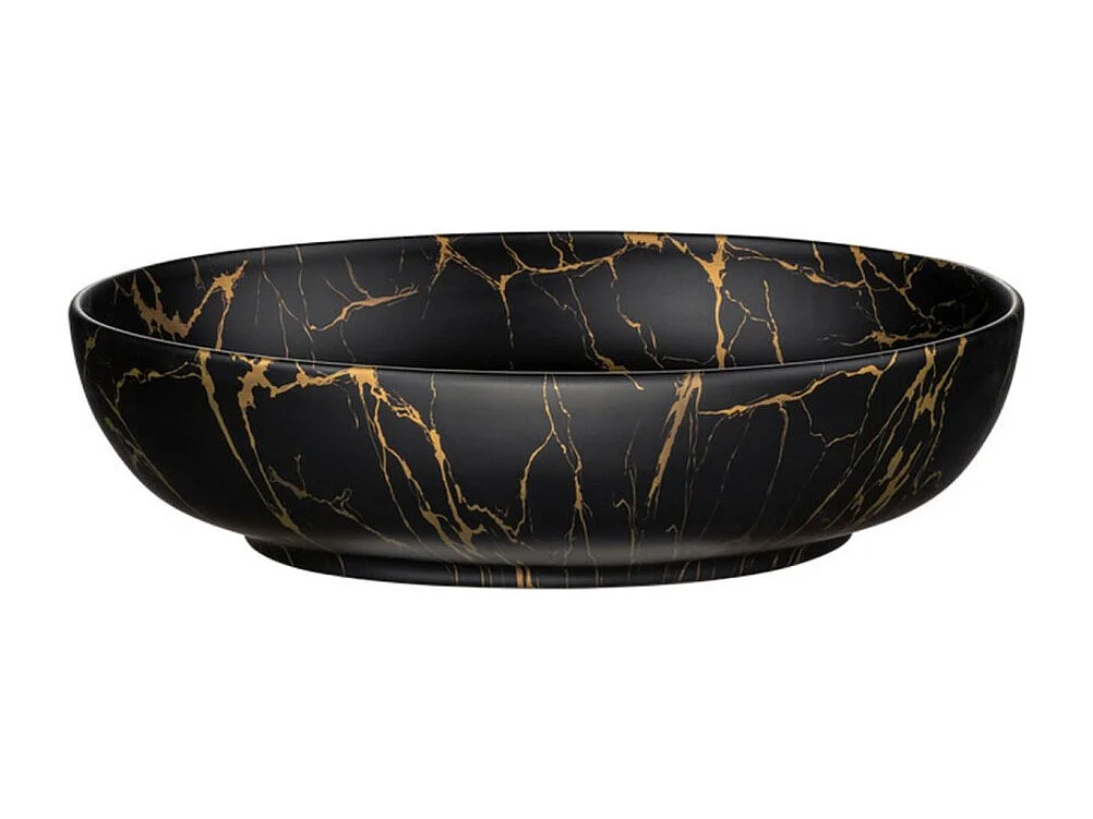 Ensemble de salle de bain VANO chêne clair 60cm : meuble sous vasque à tiroirs + plan pour vasque + vasque à poser noire marbrée