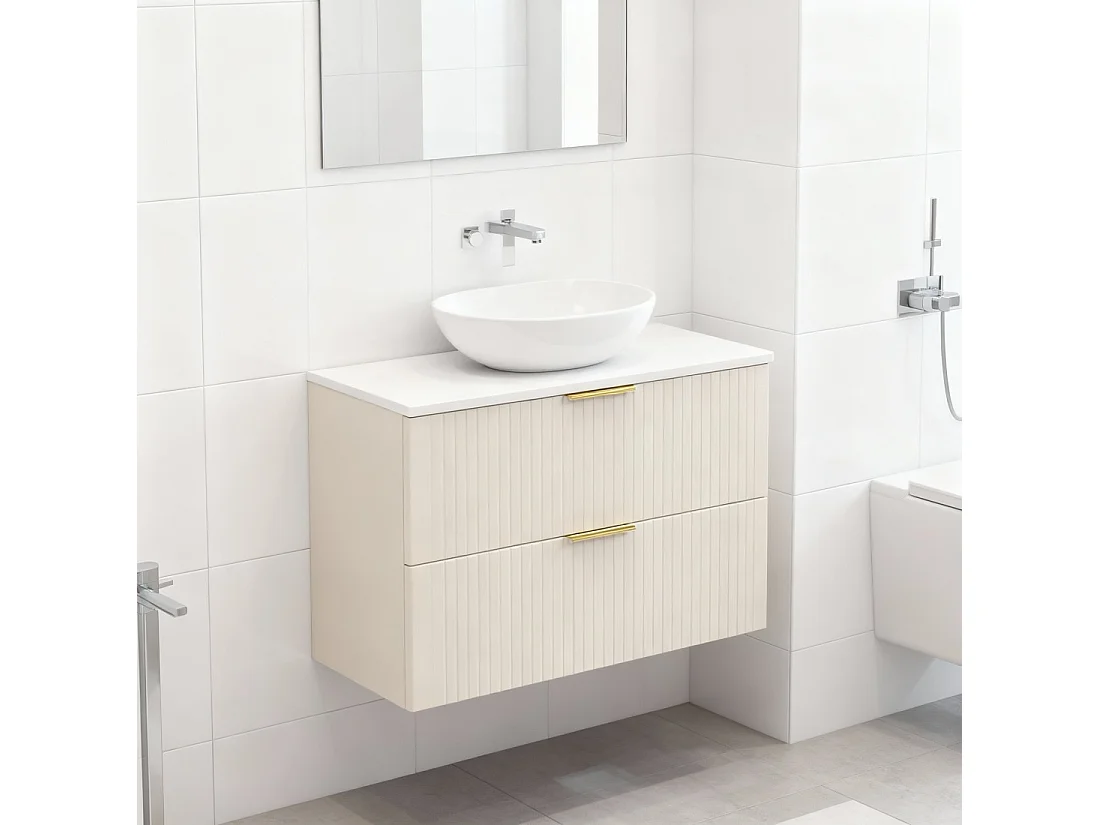 Ensemble de salle de bains NOXERA 80 cm – Marron congo – plan pour vasque