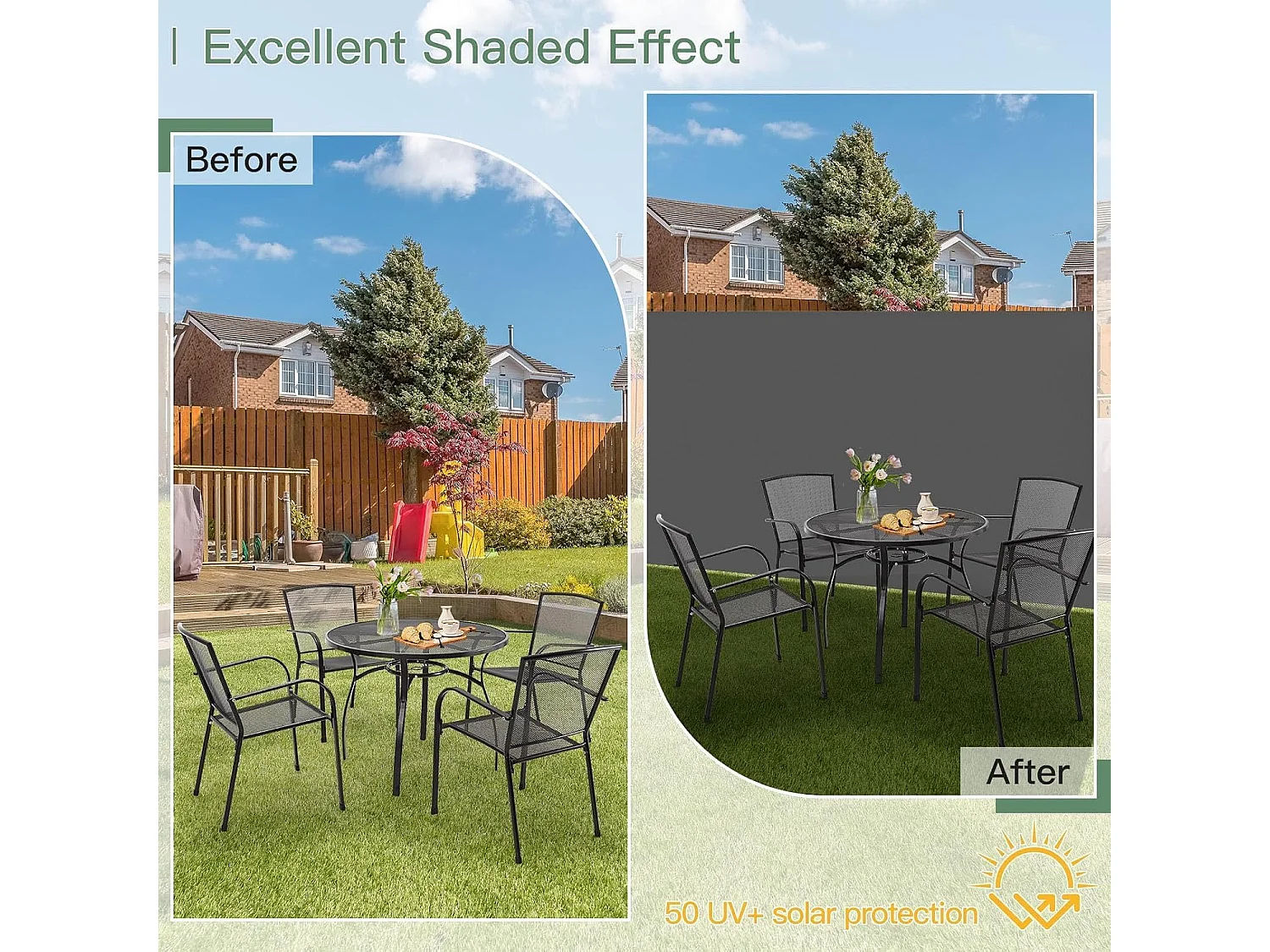 YODOLLA Toldo lateral 300x180 cm extensible, Protección solar Y privacidad impermeable plegable para jardín balcón terraza, Gris oscuro