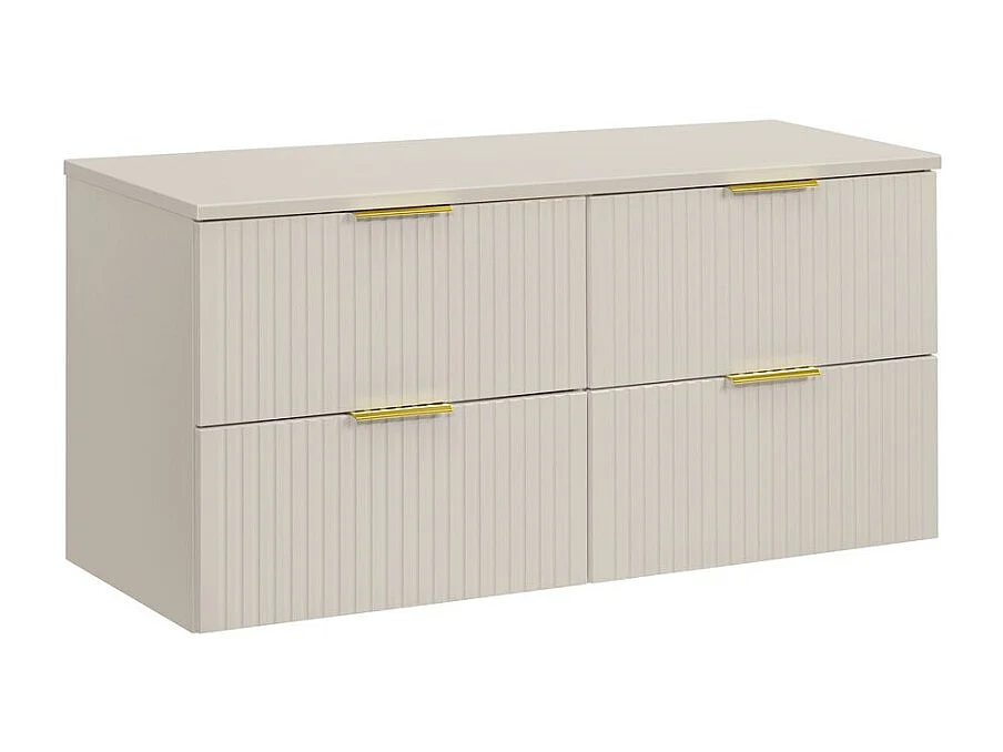 Conjunto para baño NOXERA 120 cm – Marrón Congo – Mueble 4 cajones + encimera para lavabo