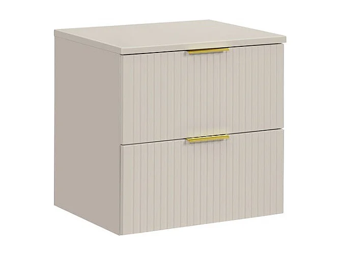 Ensemble de salle de bains NOXERA 60 cm – Marron congo – Plan pour vasque + 2 tiroirs