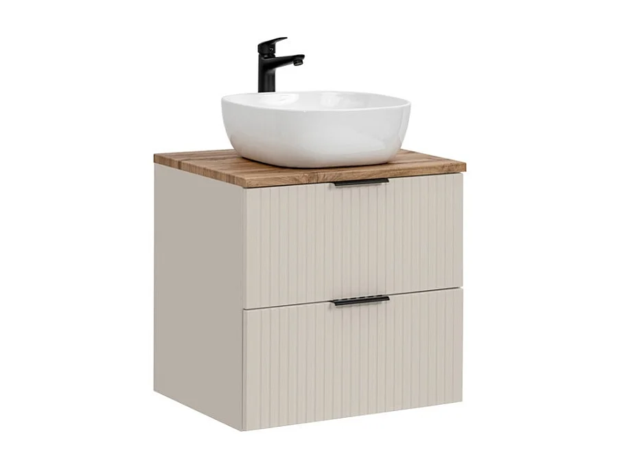 Ensemble de salle de bains NOXERA 60 cm – Marron congo & wotan – Vasque en céramique