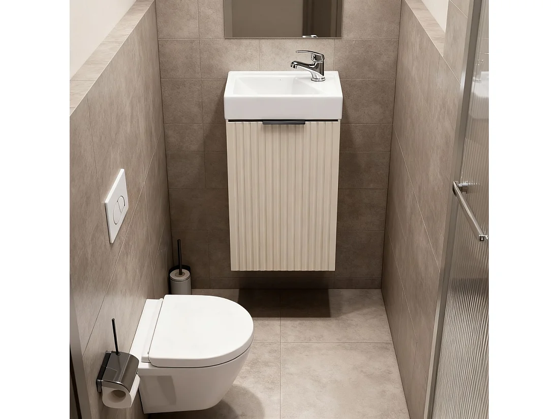 Meubel onder wastafel NOXERA 40 cm - Congo bruin - Ingebouwde wastafel voor toiletten