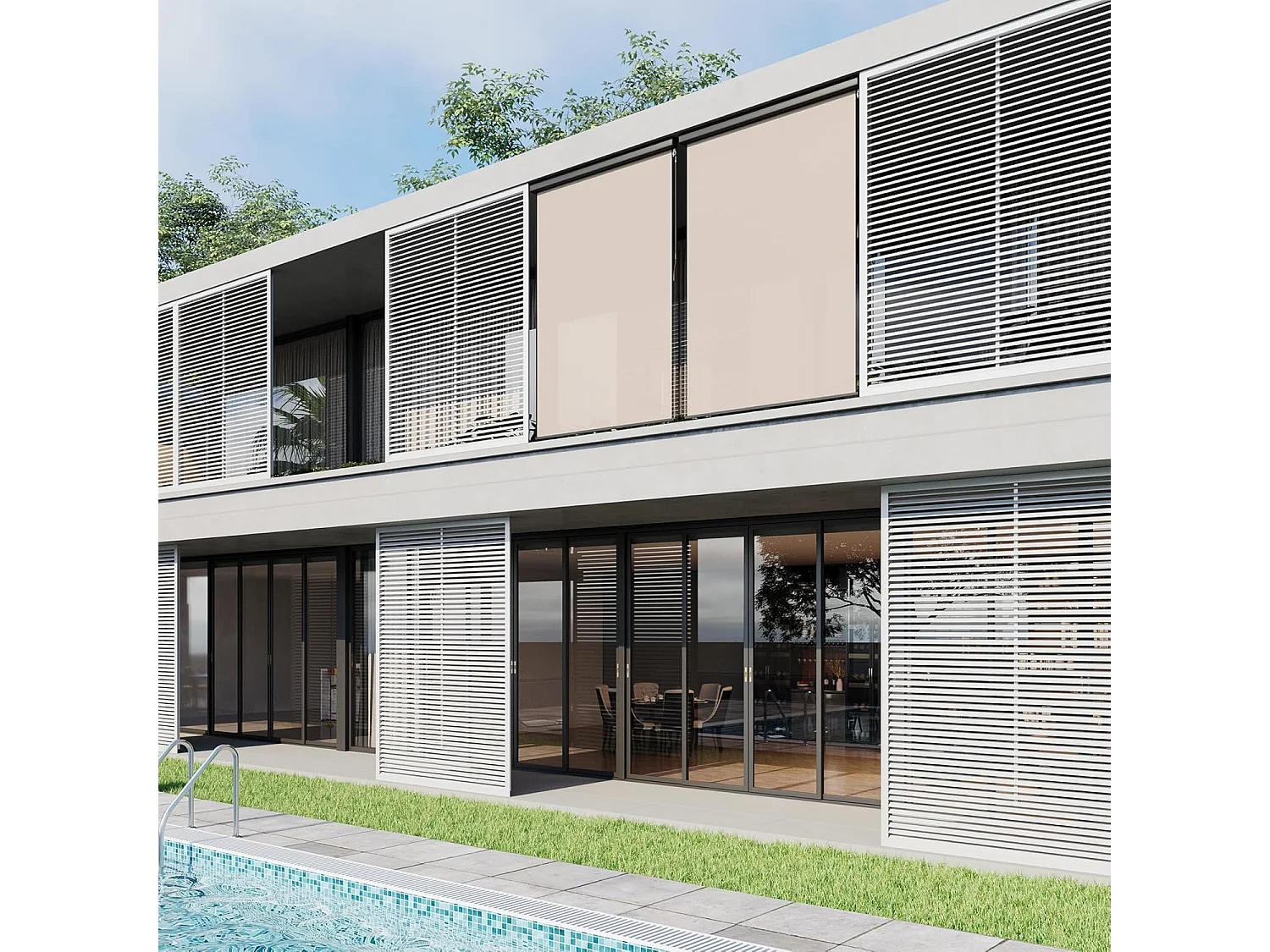 YODOLLA Toldo vertical 180x250cm, Toldo vertical extensible con manivela, Protección solar resistente al clima para jardín y balcón, Beige