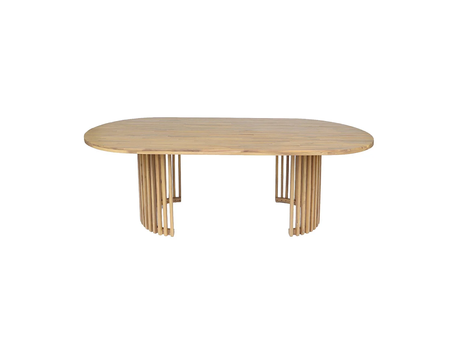 Table de jardin bois d'acacia 6 places naturel - Alora