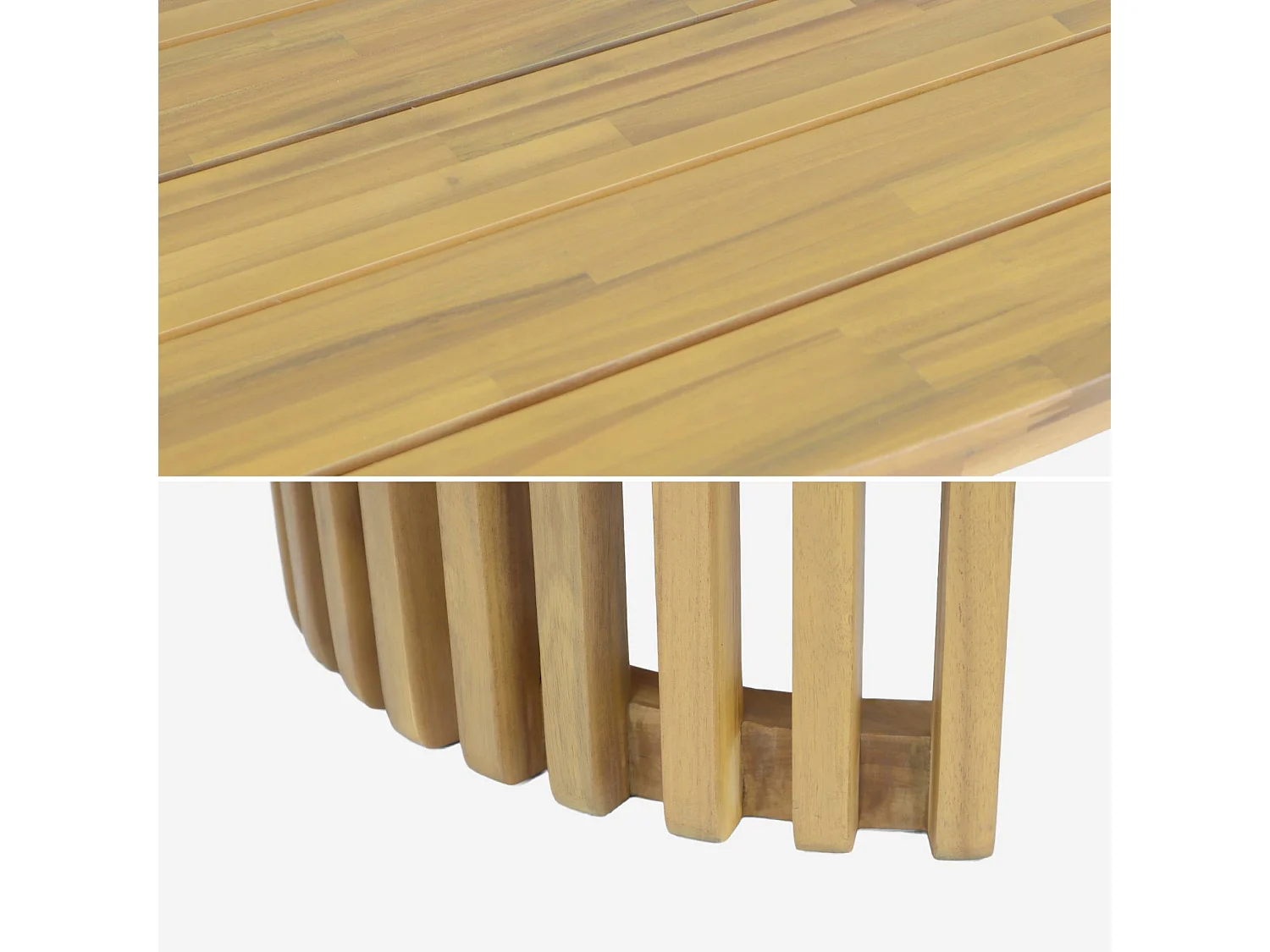 Table de jardin bois d'acacia 6 places naturel - Alora