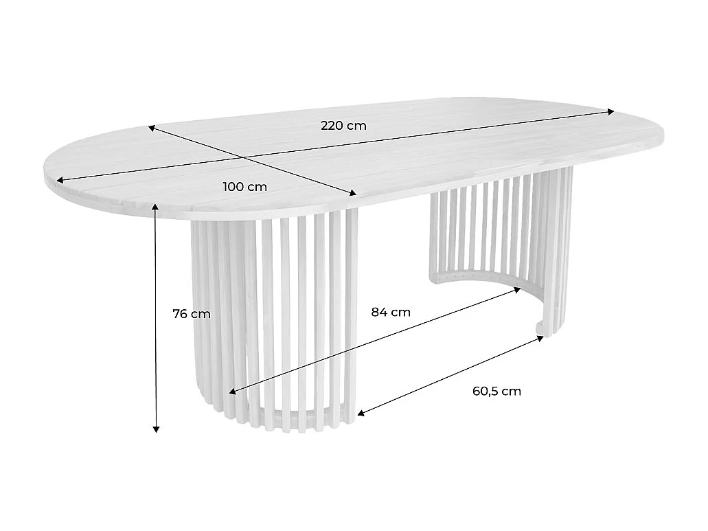 Table de jardin bois d'acacia 6 places naturel - Alora