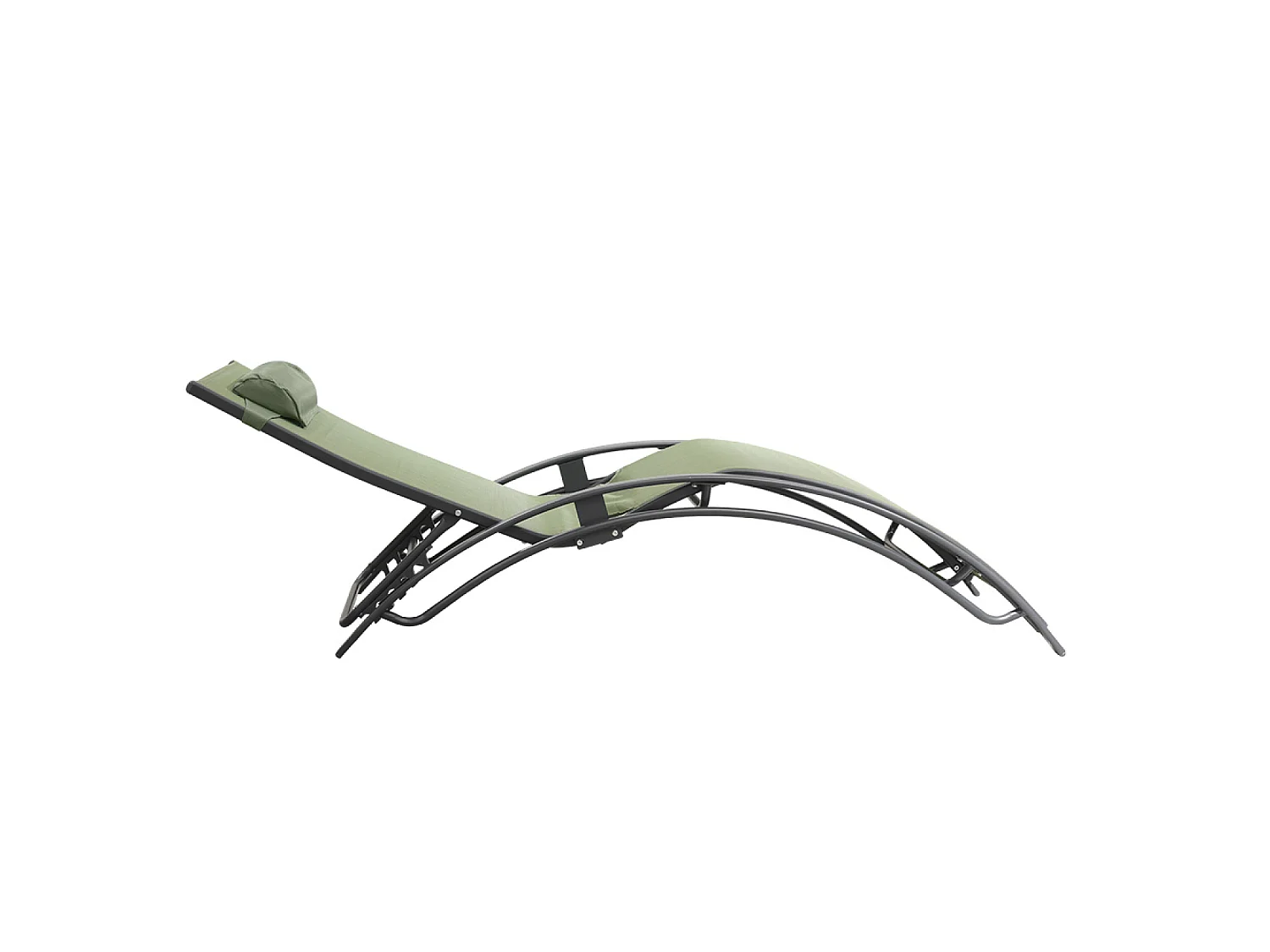 Lot de 2 transats ajustables gris et kaki CALI