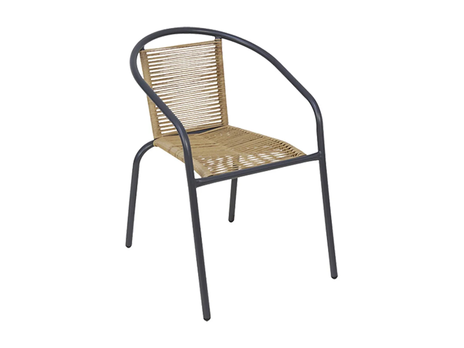 Sillón de jardín de resina natural, set de 4 antracita