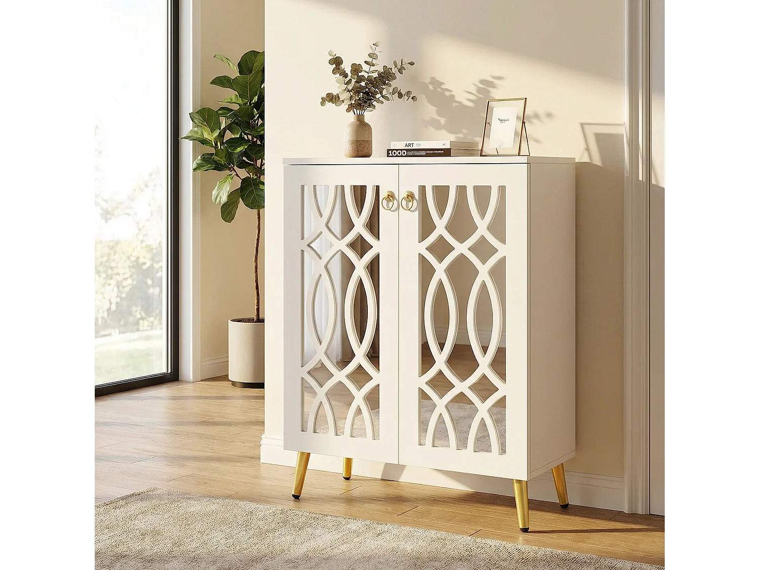 Meuble à Chaussures Grande Capacité 25 Paires– Armoire Étagère avec Portes, Rangement pour Entrée et Couloir, Design Blanc Épuré, 75x35x100 cm
