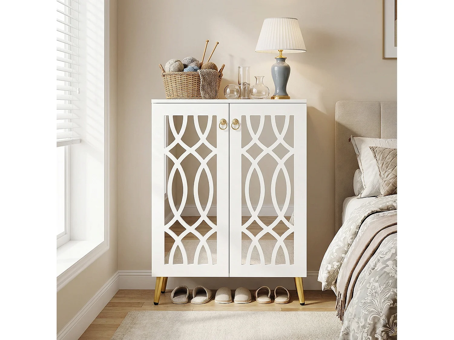 Meuble à Chaussures Grande Capacité 25 Paires– Armoire Étagère avec Portes, Rangement pour Entrée et Couloir, Design Blanc Épuré, 75x35x100 cm