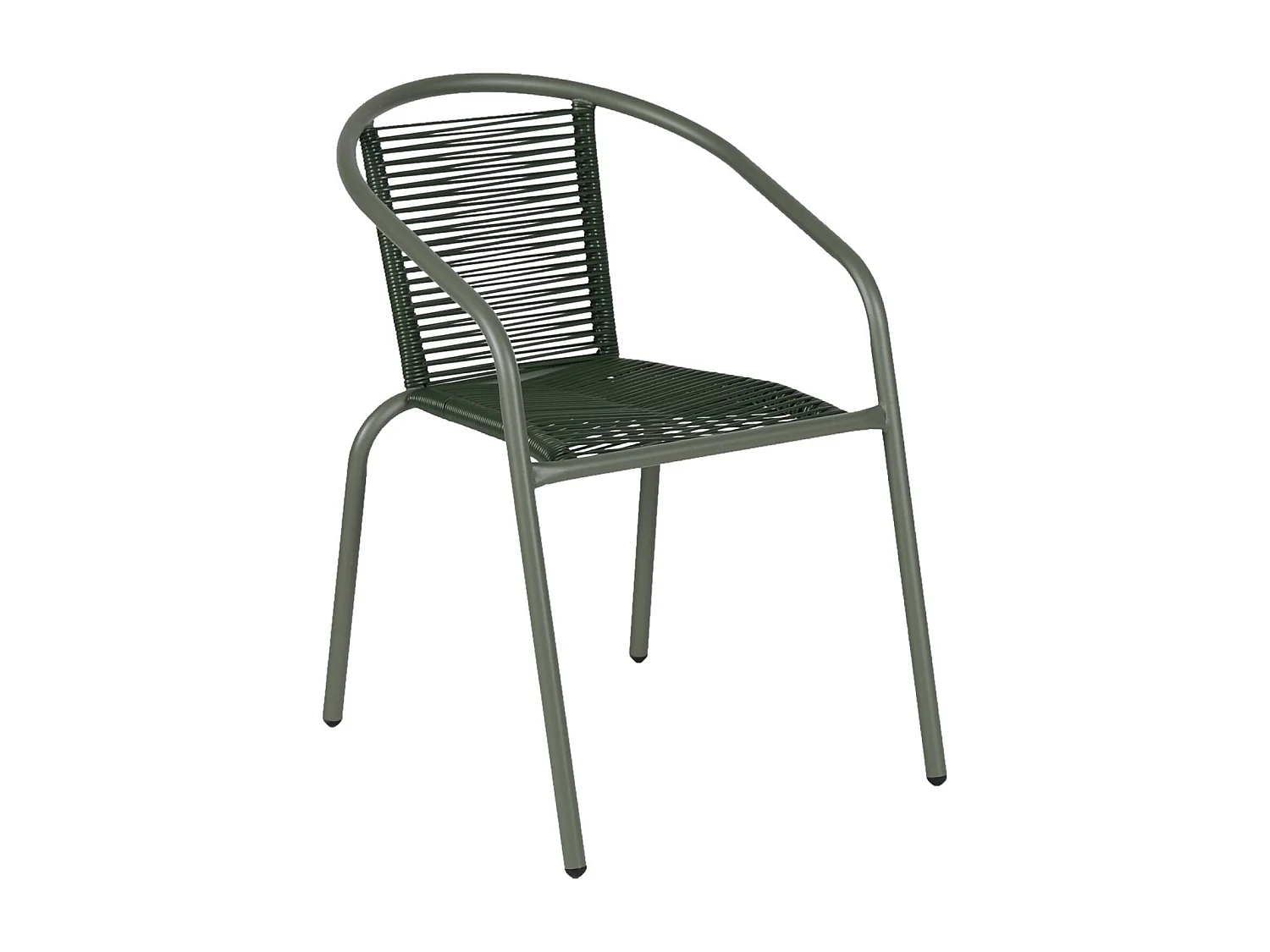 Fauteuils de jardin structure métallique kaki et résine couleur naturelle. traitement antirouille. lot de 4 TONALA