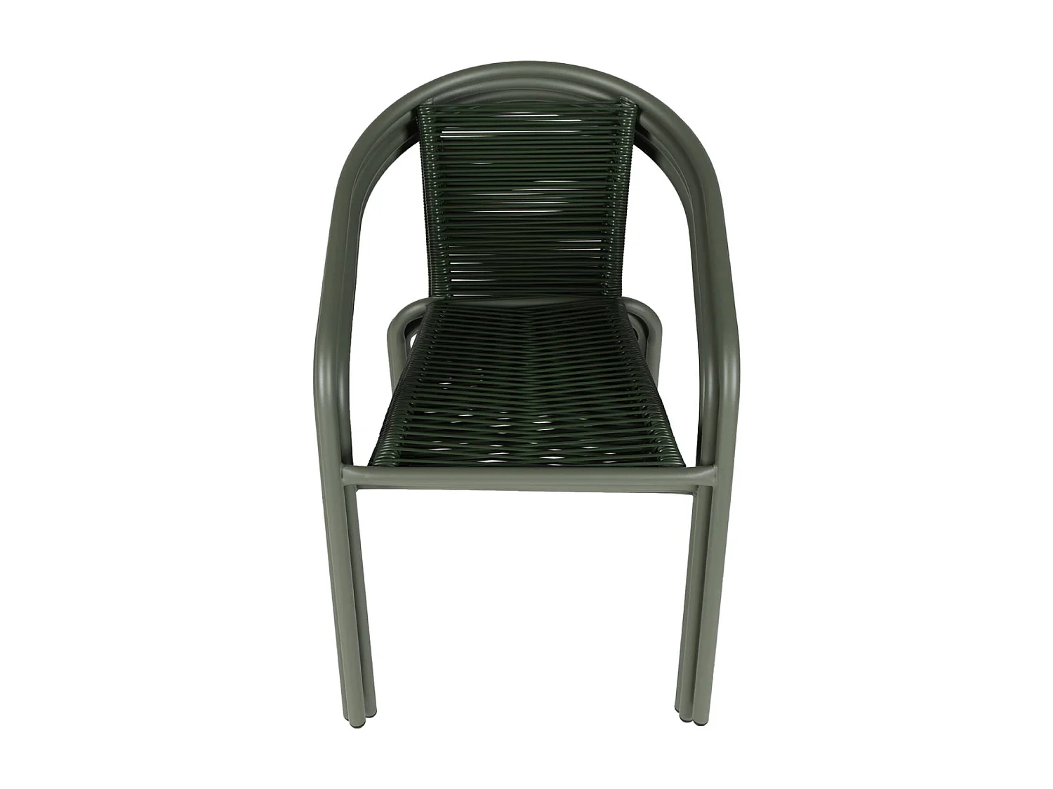 Fauteuils de jardin structure métallique kaki et résine couleur naturelle. traitement antirouille. lot de 4 TONALA