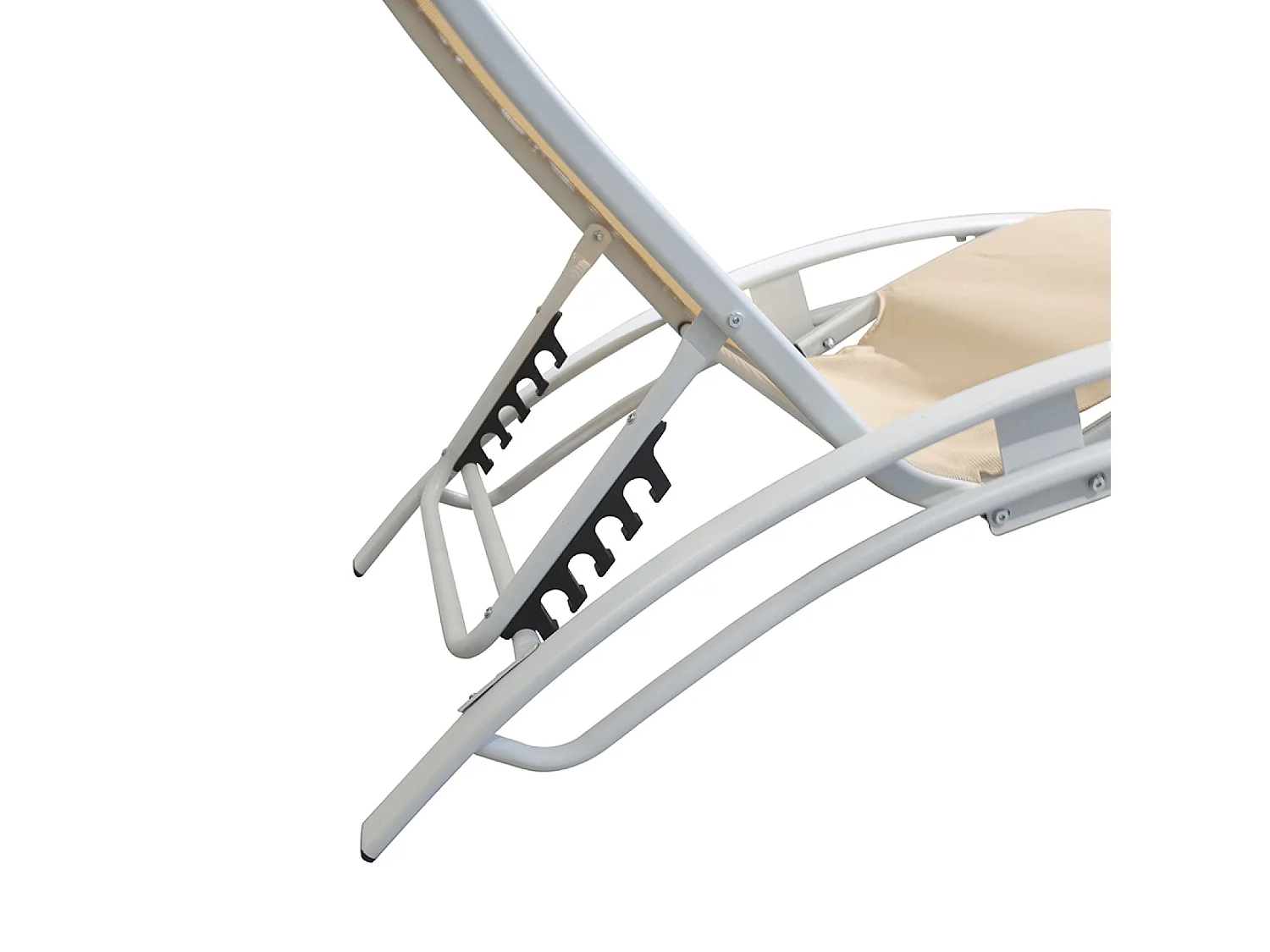 Lot de 2 transats ajustables blanc et écru CALI