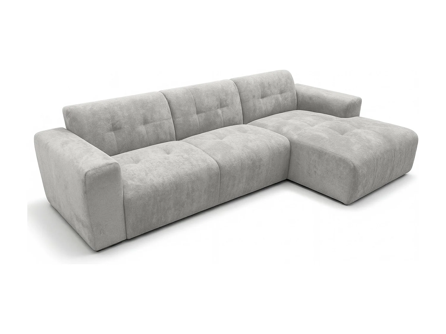 AX LIVING Canapé d'angle Corlu Gris pour salon 310 cm angle droit