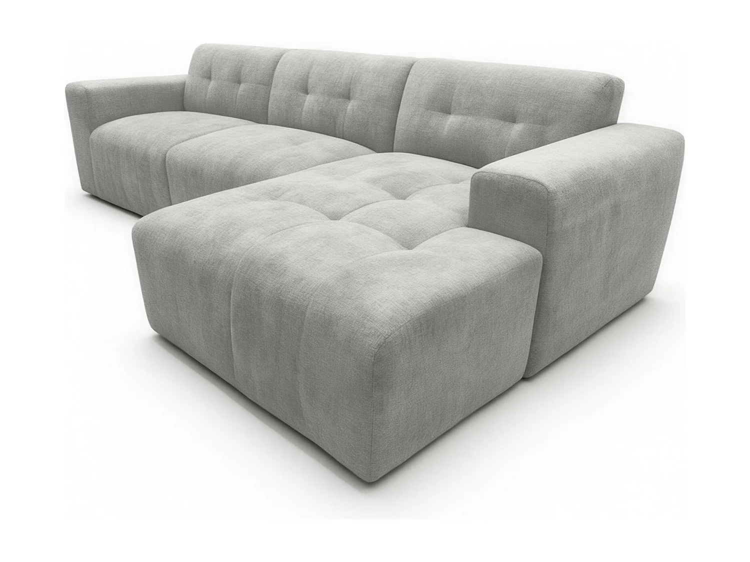 AX LIVING Canapé d'angle Corlu Gris pour salon 310 cm angle droit
