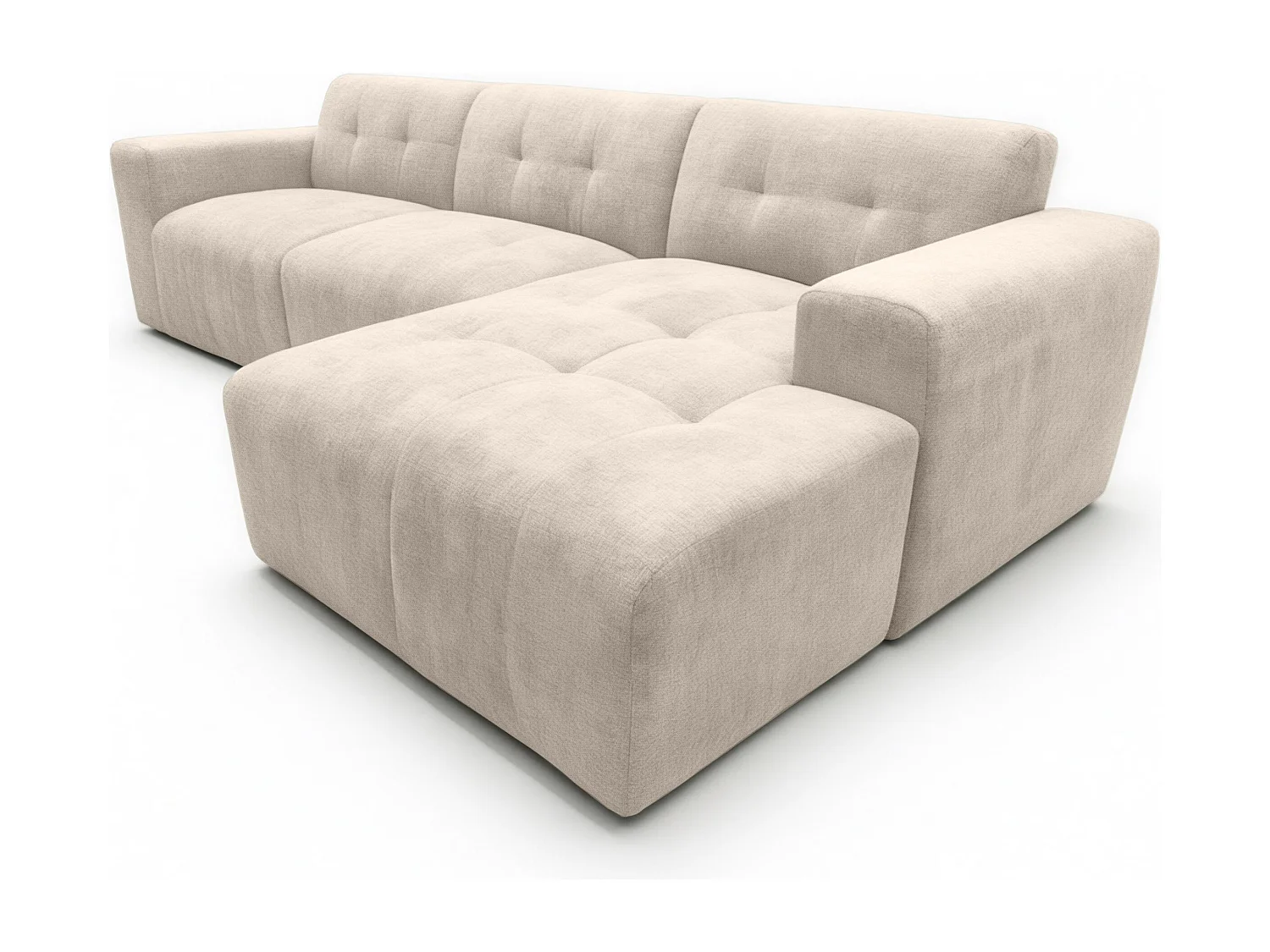 AX LIVING Canapé d'angle Corlu Crème pour salon 310 cm angle droit