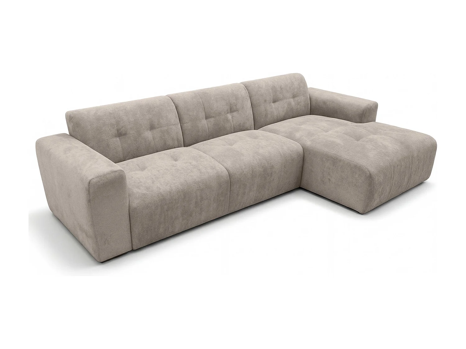 AX LIVING Canapé d'angle Corlu Beige pour salon 310 cm angle droit