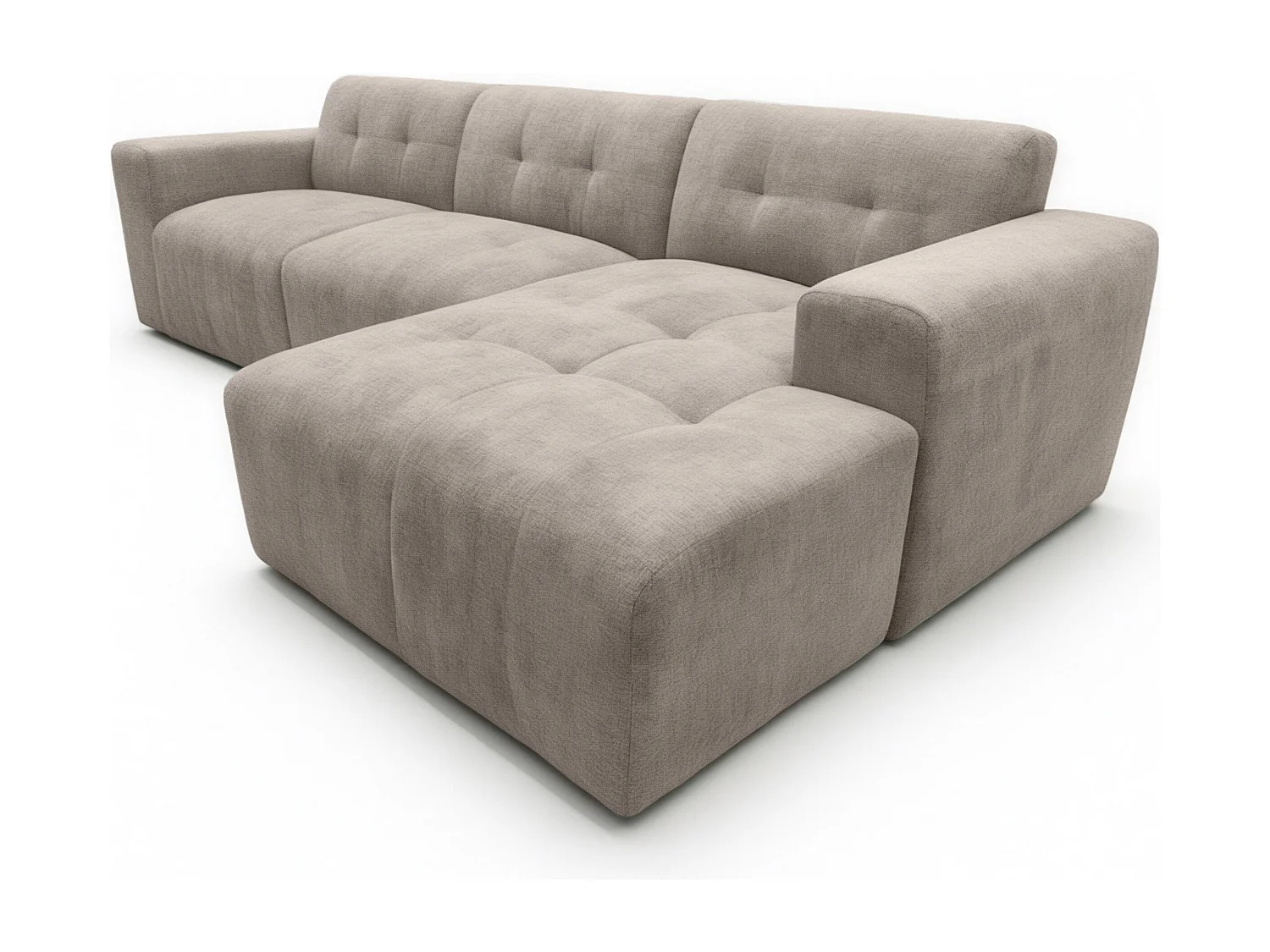 AX LIVING Canapé d'angle Corlu Beige pour salon 310 cm angle droit