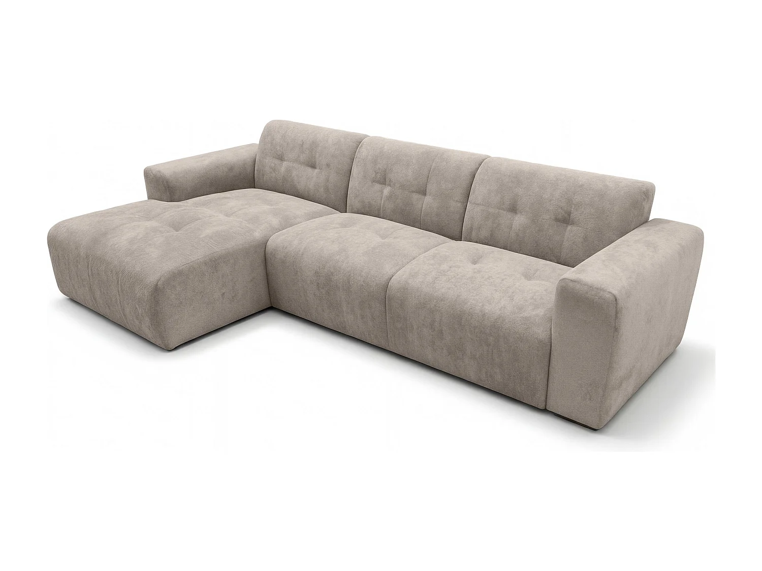 AX LIVING Canapé d'angle Corlu Beige pour salon 310 cm angle gauche